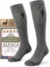 Alpaca Compression Socks,15-20 mmHg Knee High Graduated Circulation Support,L-XL