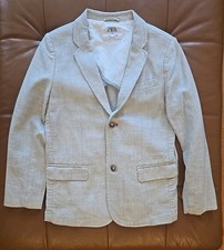 EUC ZARA BOYS KHAKI LINEN BLEND BLAZER JACKET - SIZE 8 (128 cm)