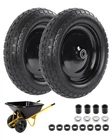 4.80/4.008 Flat Free Wheelbarrow Tires, Solid 2 Pack, Universal Fit for Carts