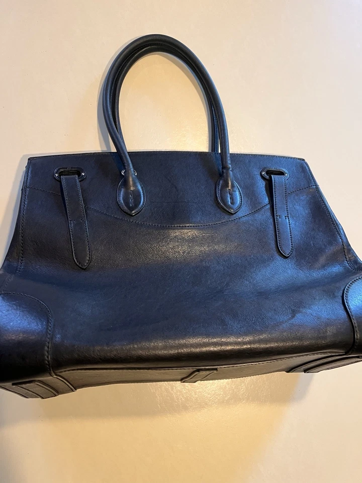 Ralph Lauren Collection Black Leather Calfskin Large Soft Ricky 40 List $3,700 - Image 2 of 4
