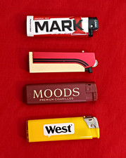 Mark1 West Mood's 4x Werbe-Feuerzeug Konvolut (1 bedrucktes Japan)F&uuml;r Sammler