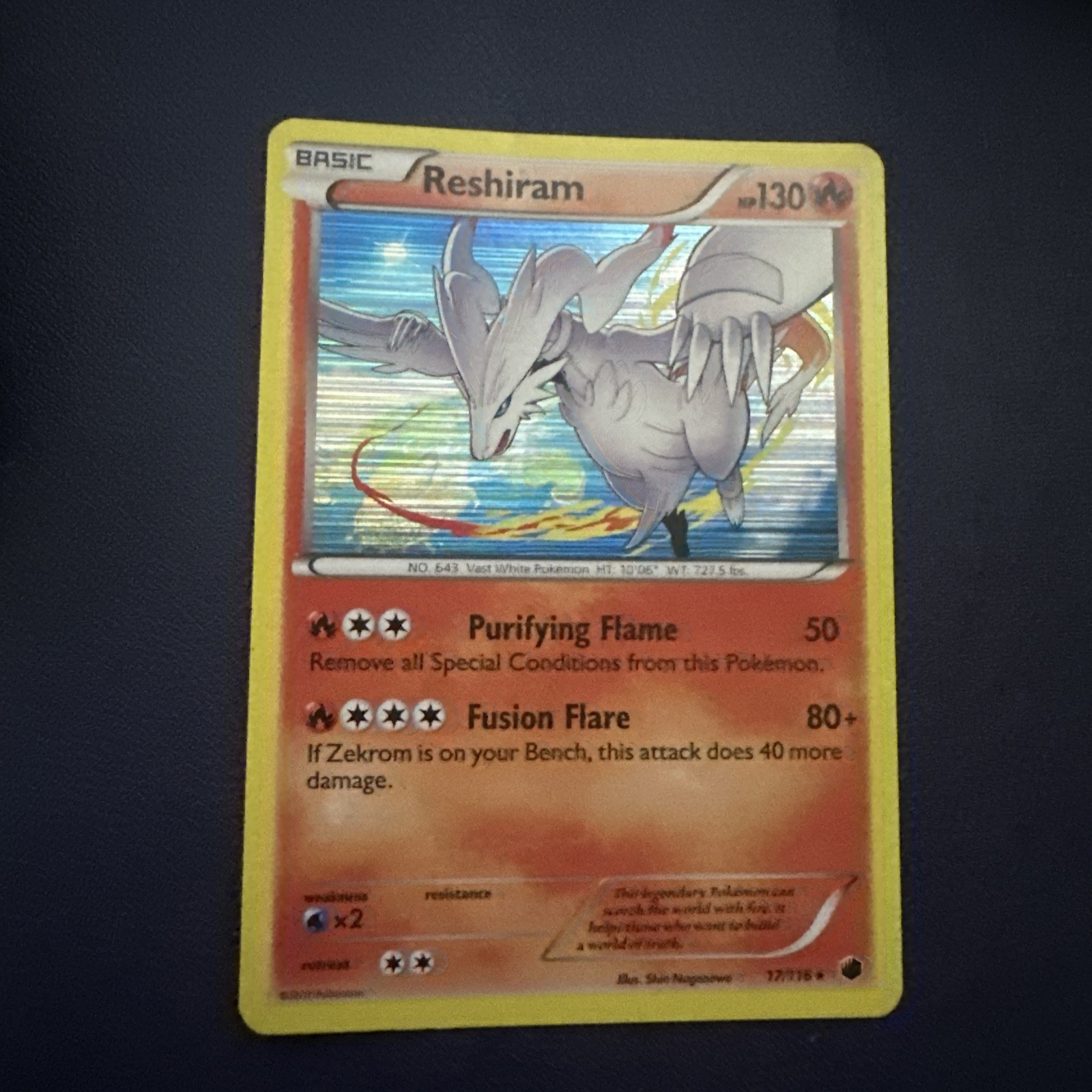 Reshiram Plasma Freeze #17/116 LP Holo Rare