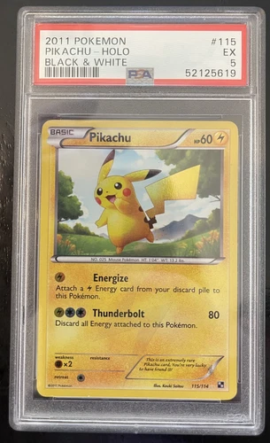 PSA 5 Pikachu - Black & White - POKEMON - 115/114 - Secret Rare - 2011