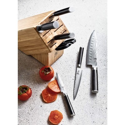 Shun Classic 8 Pc Knife Block Set Damascus Steel Japanese Chef Knives NEW NIB