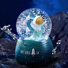 Snow Globe, Outer Space Snow Globes for Kids, Musical  Automatic Snowflakes  G