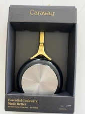 NEW Caraway Home Round 8" Mini Fry Pan BLACK with gold handle