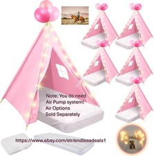 Teepee Tent for Kids Bulk 6 Pack with Mattress Sheet Light, Pink, Teepee Tents,