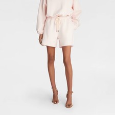 KBB by KAHLANA Women's Mid-Rise 'The Drawcord Sweatshorts' - Light Pink XS