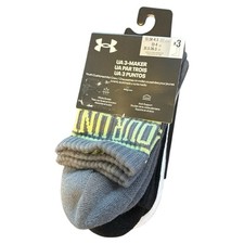 Under Armour UA 3-Marker youth cushioned mid crew socks size Small new