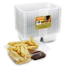 AHKUNMT 100 PC Nacho Trays Disposable, 12oz Plastic Nacho Containers with Chip