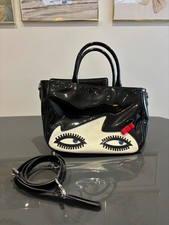 Lulu Guinness Doll Face Wanda Bag Black Patent And Cream 