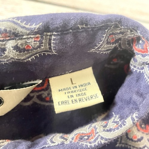Salt Valley Western Shirts Mens Large Plaid Pearl Snap Cowboy Rodeo Purple/Blue - Picture 3 of 12