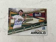Jamie Arnold Autographed Signed Card DRAFT NIGHT 2025 Bowman Chrome Draft #BDN9