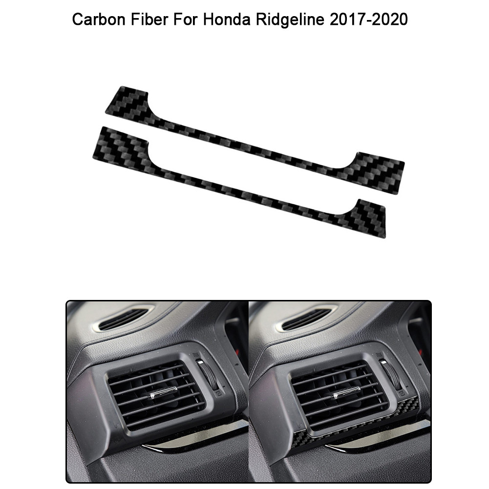 For Honda Ridgeline 2017-20 AC Vent Panel Underside Frame Carbon Fiber Trim 2Pcs