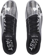 New Under Armour Kick Sprint Spike Men's 11.5 Track and Field Shoe Black/White
