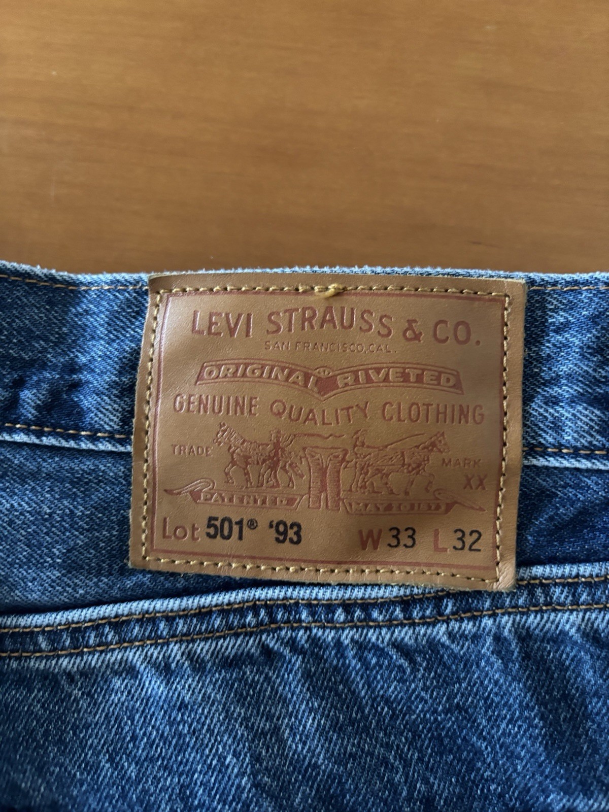 Levi's Premium 501 93 Straight Selvedge Blue Jeans Men's Size 33 W X 30L Fly NWT thumbnail 5