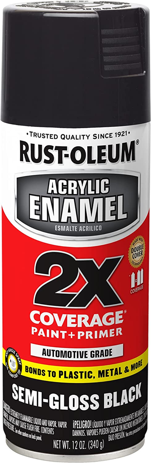 271915 Acrylic Enamel 2X Semi-Gloss Black Spray Paint 12 Oz