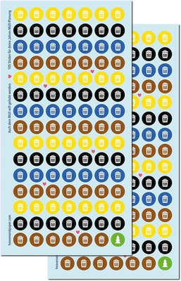 HEAVEN+PAPER Aufkleber Mülltonne Für 2026 Kalender | 210 Selbstklebende Sticker Für Jahrespla