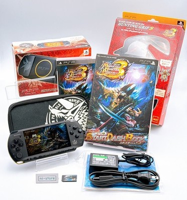 Sony PSP-3000 Console Monster Hunter 3rd Limited w/Box, Pouch, Grip -Excellent+