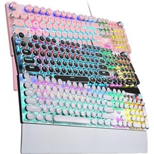 AULA F2088 Typewriter Mechanical Gaming Keyboard Wired with Removable Wrist Rest