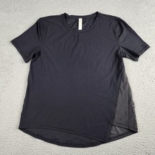 Lululemon Shirt Womens 6 Black Short Sleeve Tech Active Running Yoga