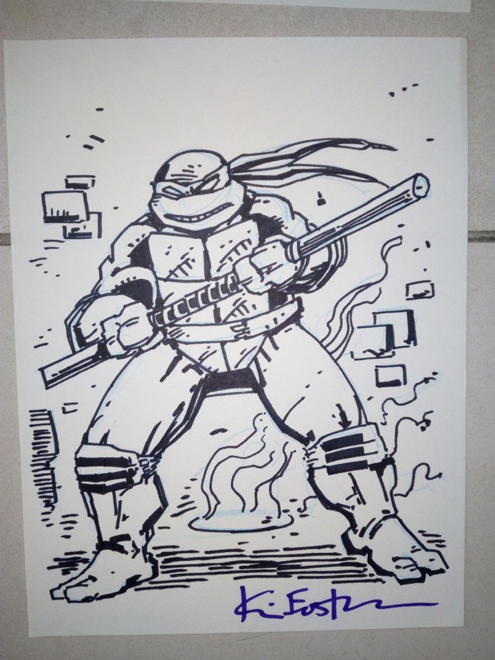 original art page TMNT ninja turtles original drawing by kevin eastman Comic Art