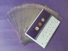 50 A7 5.4 x 7.3 Clear Resealable Plastic Envelopes Plastic Cello Lip and Tape