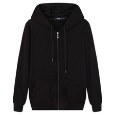 Men Cotton Hoodie Oversize Coat Winter Warm Cardigan Zip-up Jacket Sport Outwear