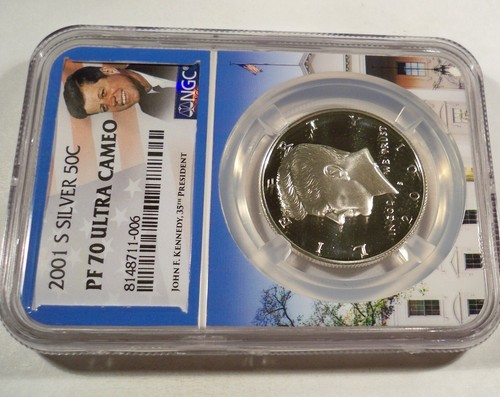 2001-S 50c SILVER NGC PF70UCAM KENNEDY HALF DOLLAR PROOF ULTRA CAMEO PR 70 DC - Picture 4 of 4