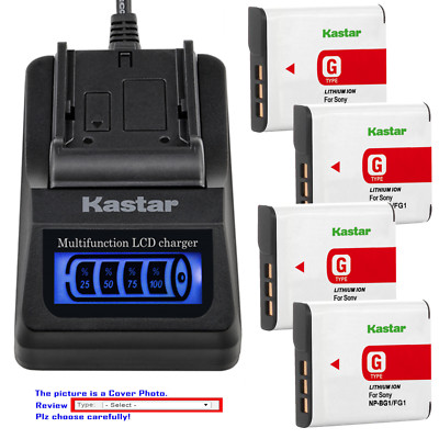 Kastar Battery LCD Quick Charger for Sony NP-BG1 Sony Cyber-shot DSC-H7 Camera