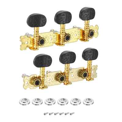 1 Paar Gitarrensaiten Stimmwirbel Stimmschlüssel Tuner Einloch 3L 3R schwarz