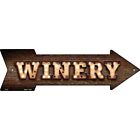 Winery Bulb Letters Novelty Metal Arrow Sign Directional 17" x 5" Wall Decor
