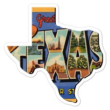 Vintage Texas State, Vinyl Decal Sticker, Indoor Outdoor, 3 Sizes, 8844