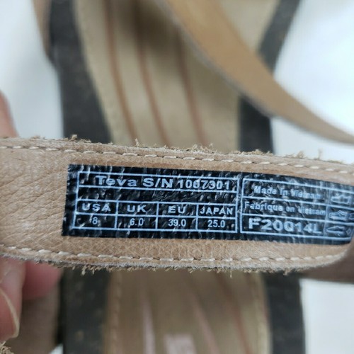 Sandalias TEVA Tacón Cuña Callibro Talla 8 Correas Cuero Tostado - Imagen 8 de 8