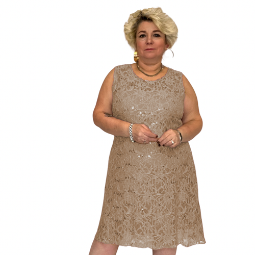 ROCKTHOSECURVES MUJER VESTIDO DE ENCAJE LENTEJUELAS SIN MANGAS VESTIDO RECTO FIESTA NOCHE - Imagen 10 de 45