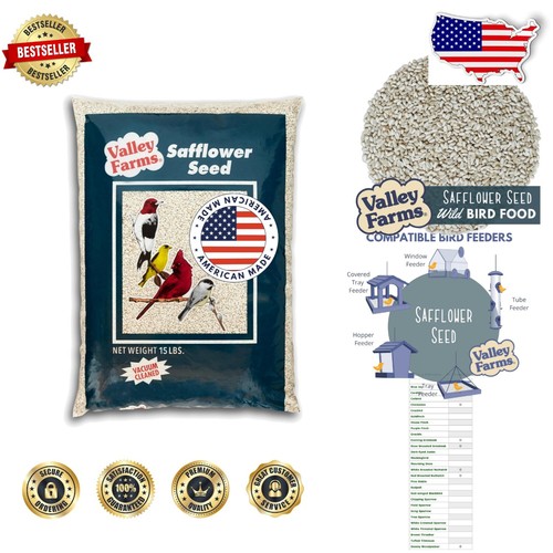 15 Pfund Premium Saflorsamen für Kardinäle & Wildvögel - Schädlingsresistente Gebühr...