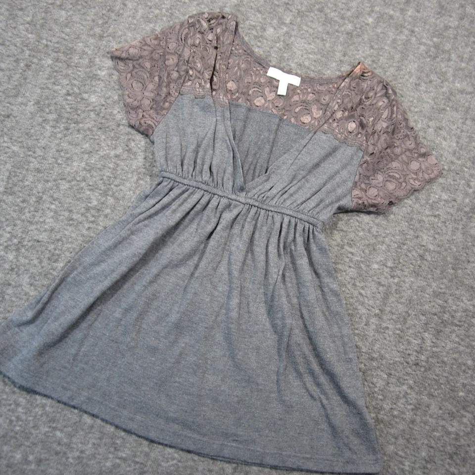 Camisa Babydoll De Colección Y2K Delias Mujeres XS Sumergida Cuello en V Encaje Hombro Calzoncillo Cintura Foto 3 de 4