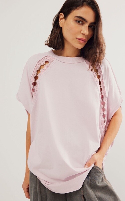 Футболка Free People, грубоватая по краям, M
