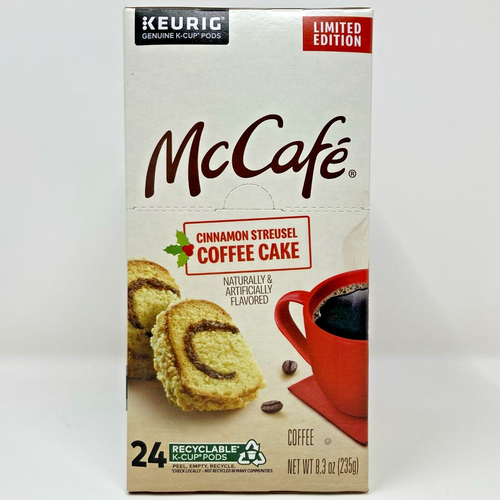 McCafe Cinnamon Streusel Coffee Cake Keurig Single Serve K Cup 24 Pods