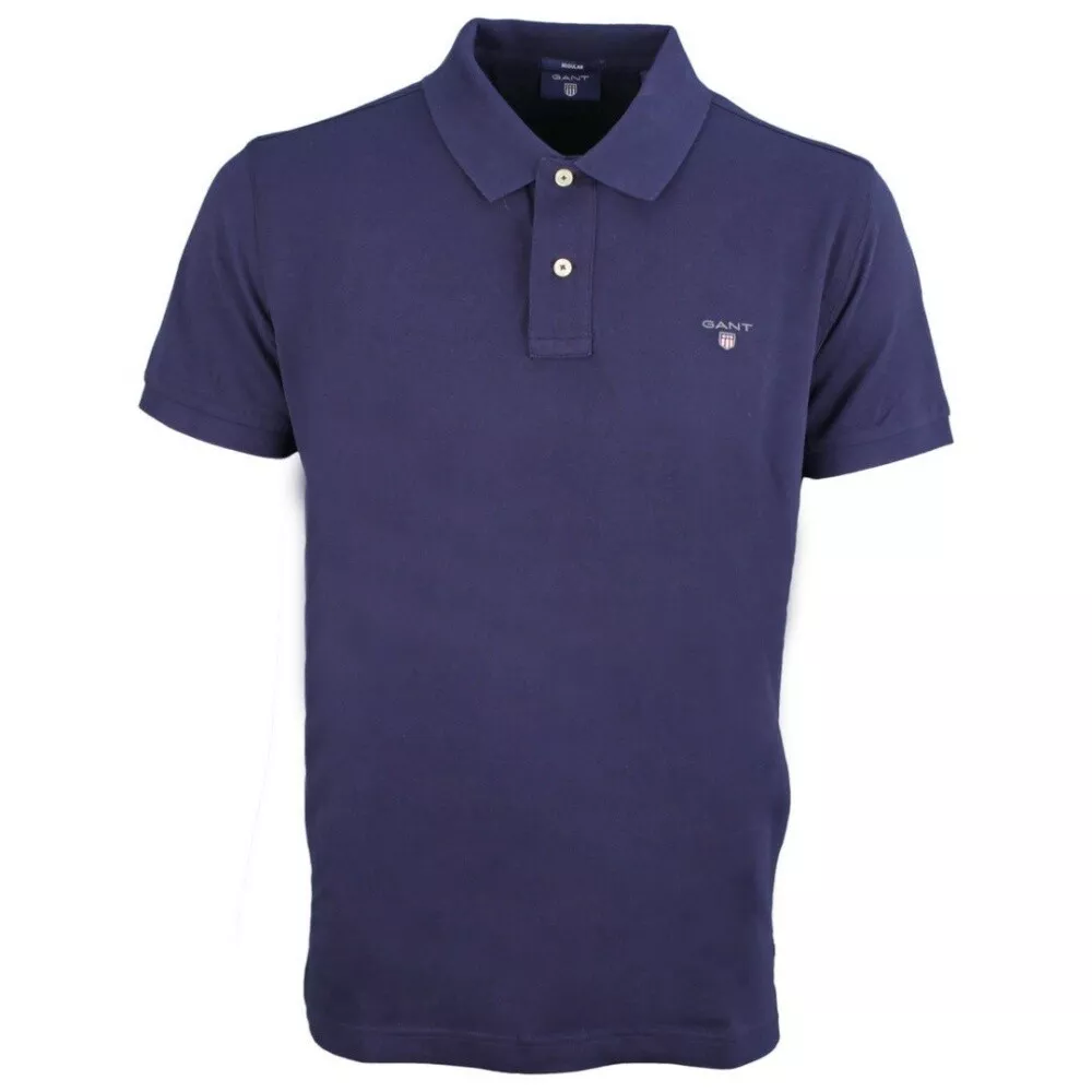 Gant Herren Polo Shirt marine blau Unifarben 2201 433 | eBay