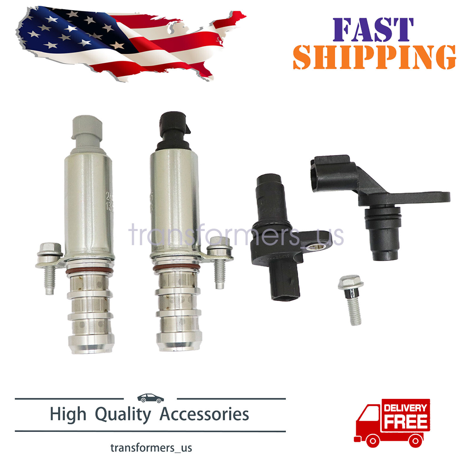 Camshaft Position Actuator+Camshaft Sensor+Crankshaft Sensor Kit For Buick GM..