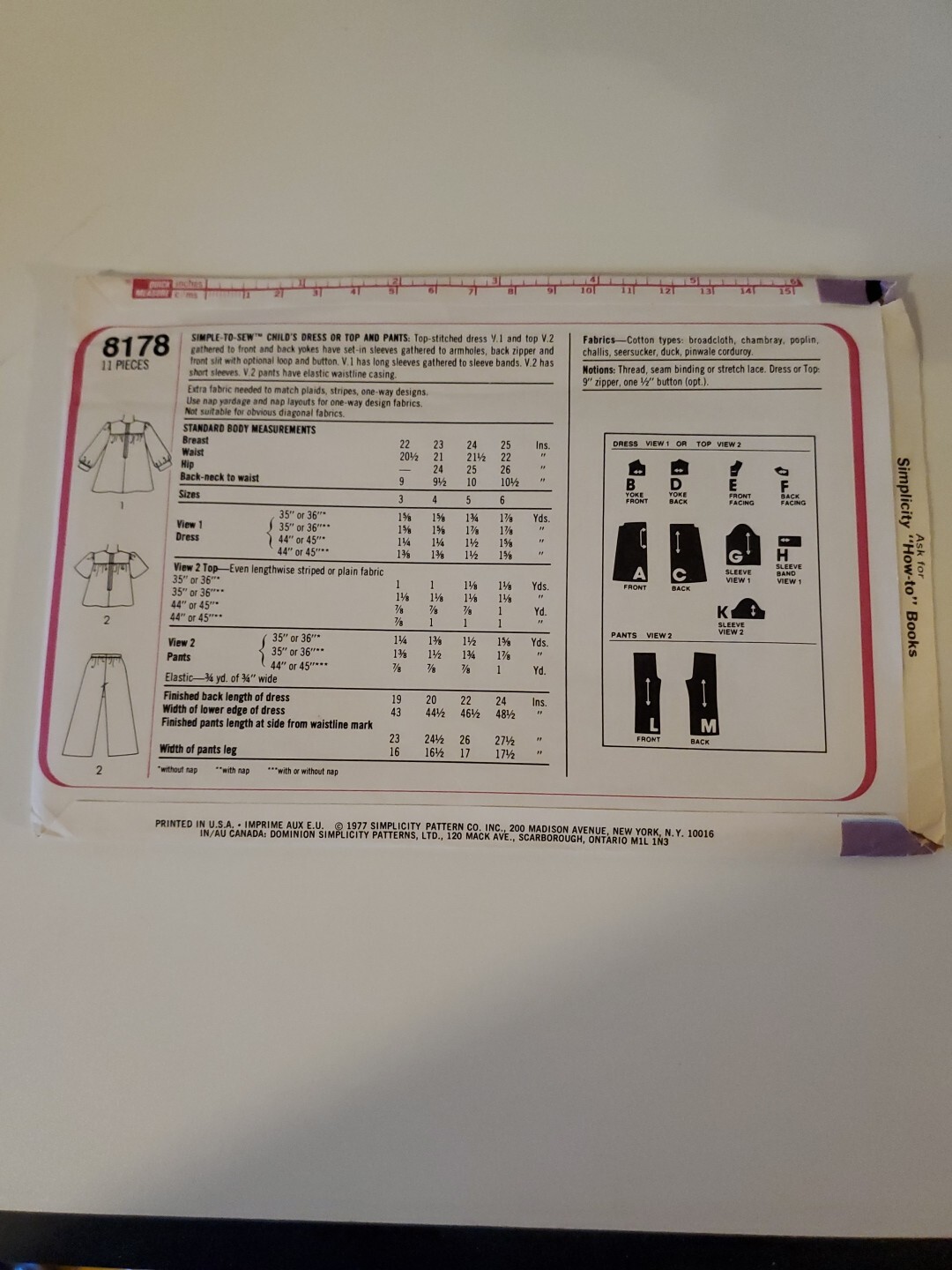 Simplicity Pattern 8178 Simplicity 8178 | eBay