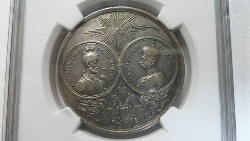Russia Millenium Monument Silver Medal, Diakov-702.2, 1862, NGC XF Details, Rare - Picture 2 of 3