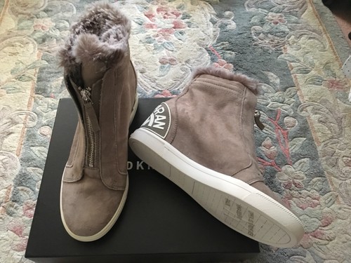 DKNY Connie Suede Wedge Fur Sneakers Boots. size UK 7 - Picture 3 of 9