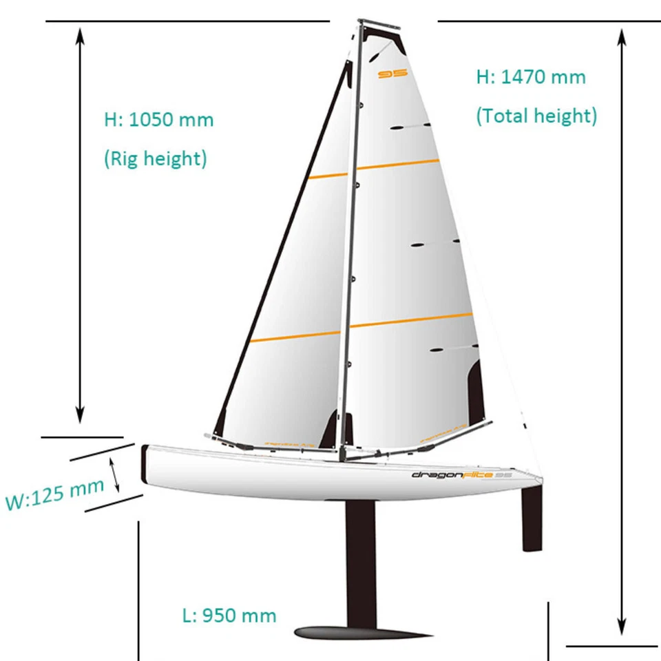 JOYSWAY Segelboot Schiff Dragon Flite 95 Länge 950 mm JW8811V2 RTR Neu & OVP - Bild 4 von 4