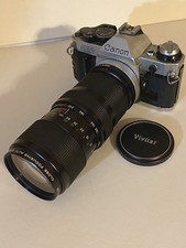 Canon AE-1 Program 35mm SLR  Vivitar 75-205mm Close-Focus Auto Zoom Lens WORKS 