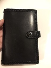 Coach Black And Pewter Interior Leather Agenda Cover Vintage 6-1/2  X 4-1/2  