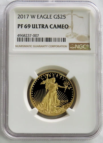 2017 W GOLD $25 PROOF AMERICAN EAGLE 1/2 OZ NGC PF 69 ULTRA CAMEO