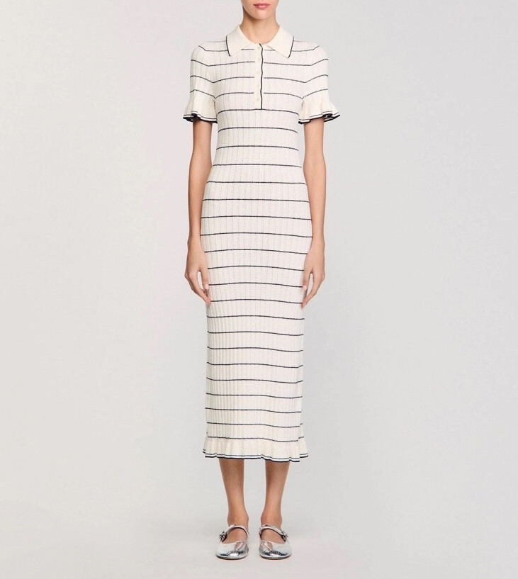 sandro striped knit midi dress SANDRO Striped Knit Midi Dress