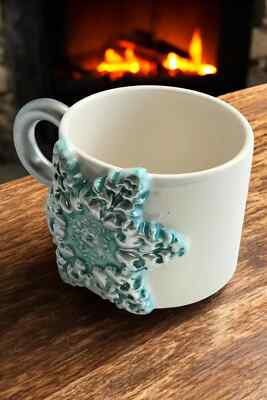 Spica Ceramica Snowflake Handmade 200 Ml Tea Coffee Cup
